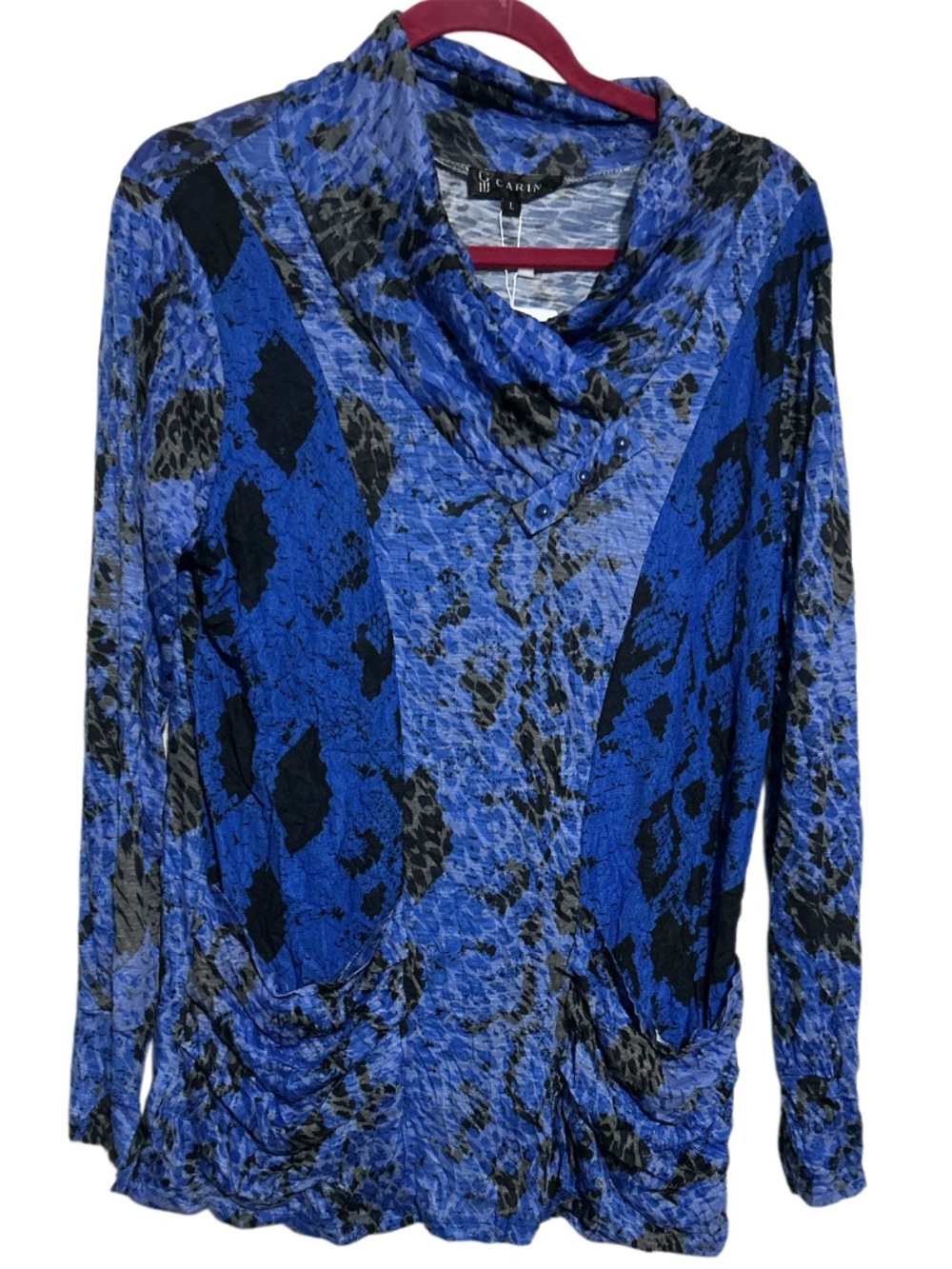 Carine Jocelyn Top - Blue Snake Size Large